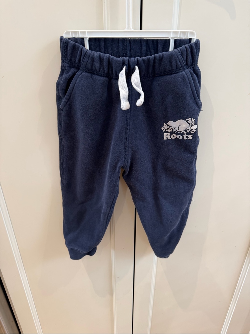 Roots 18-24m Navy Fleece Kids Sweatpants with Drawstring